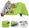 NEO SOLVO Fleece Spielplatzmatte für Meerschweinchen und Kaninchen - Alles in einem: eine Decke, EIN riesiger Tunnel, EIN Haus, EIN Kissen und EIN Bett - 70 cm x 140 cm - Grün
