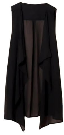 OutFyt Gilet da Donna in Chiffon Gilet Senza Maniche Cardigan Aperto Spolverino Giacca da Ufficio Gilet con Scollo A V Top Giacca Estiva Primaverile Gilet Gilet Completo, XL