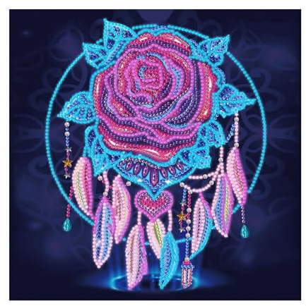 Songdao Leuchtend Diamond Painting Kinder, 5D DIY Set, Malen Nach Zahlen Diamant Mädchen Erwachsene, Diamant Bilder Arts Craft für Home Wand Decor (Blume)