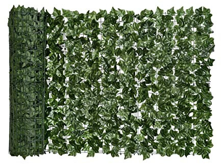 Il Gruppone Passione Casa Siepe Artificiale Edera Finta Sempreverde Sintetica Anticaduta Frangivista Frangivento Ringhiera Terrazzo Balcone Giardino Diverse Misure - Verde - 1.5x20Mt