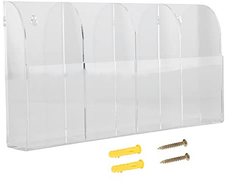 Ausla Soporte de Pared para Mando a Distancia Acrílico, Organizador Remoto Transparente de 4 Compartimentos para Mandos a Distancia de TV y CA