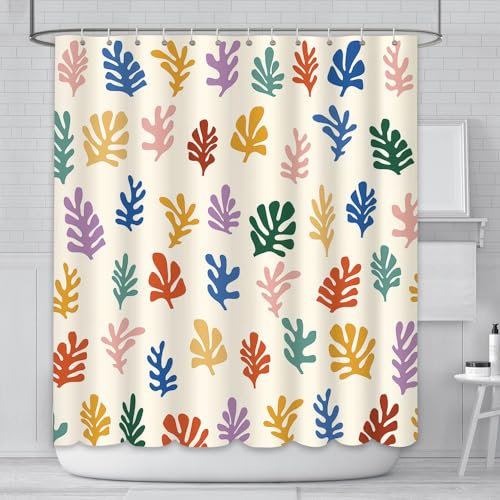 AIBIIN Rideau de douche 180 x 180 cm bohème abstrait moderne géométrique simple esthétique rideaux de bain pour salle de bain, matériau polyester durable avec 12 crochets en plastique