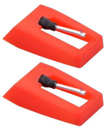 Cleminsta Agujas Tocadiscos, 2 Piezas Aguja de Diamante para Tocadiscos, Agujas de Repuesto para Tocadiscos, Accesorios de Repuesto de Aguja para Tocadiscos de Vinilo, LP, Fonógrafo