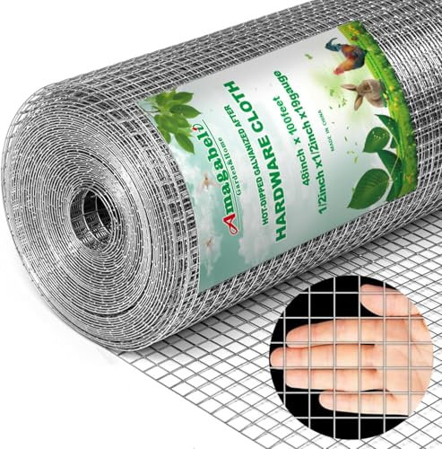 Amagabeli 1.2M X 30M Wühlmausgitter Volierendraht Maschendraht Kaninchendraht 12.7mm verzinkt und punktverschweißt Masche Feuerverzinkt Geschweißtes Drahtgeflecht Drahtzaun 0.85mm Zaun Drahtgitter