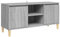 HETFTJN Tv-Tisch Fernsehtisch Hoch Tv Schrank Fernsehregal - TV-Schrank mit Massivholz-Beinen Grau Sonoma 103,5x35x50 cm für Büro Gästezimmer Living Room Ausstellungsraum