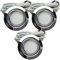 Rolux 3er Set LED Möbeleinbauleuchte Leni 12V 2W Warmweiß 3000K | IP44 flach Ø72mm Einbaustrahler Chrom | 160lm je Spot | inkl. Trafo, AMP-Verteiler & 230V Zuleitung mit Schnurschalter | Küche, Möbel