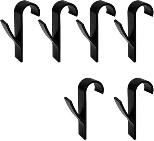 Yitobici Lot de 6 crochets de sèche-serviettes pour salle de bain, porte-serviettes, peignoirs, crochets de radiateur pour salle de bain et cuisine, toilettes (Noir)