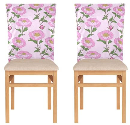 siphylline Chair Seat Cover for Classroom Stools Seat Covers for Chairs Set of 2 Anti-Dust Gaming Chair Covers Peony Floral Anime Cartoon Style