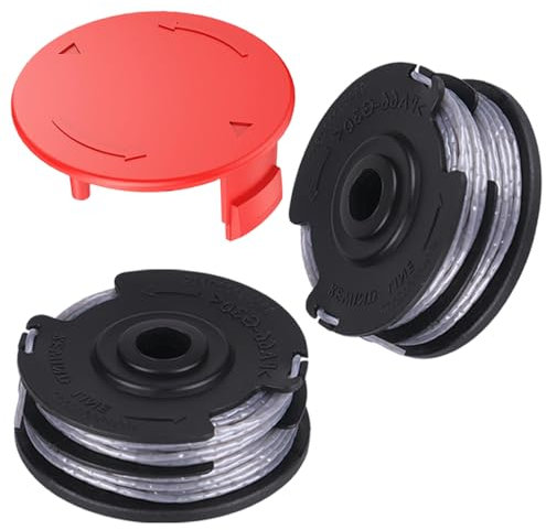 2Pcs Replacement Strimmer Line 1Pcs Spool Cover Cap,Compatible with Bosch Advanced Grasscut 36,Art 36-36 LI,ART24/24+,Art 27/27+, Art 30/30+ Standard Double Autofeed Nylon Spool Wire