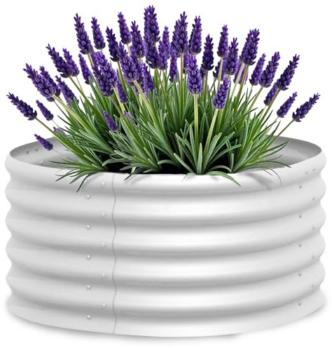 Vitavia Hochbeet ‘’Terra 401’’ Rund | Aluminium blank | 40 cm | Erweiterbares Modulsystem | Kein Innenfolie nötig | Für Optimale Wachstumsbedingungen