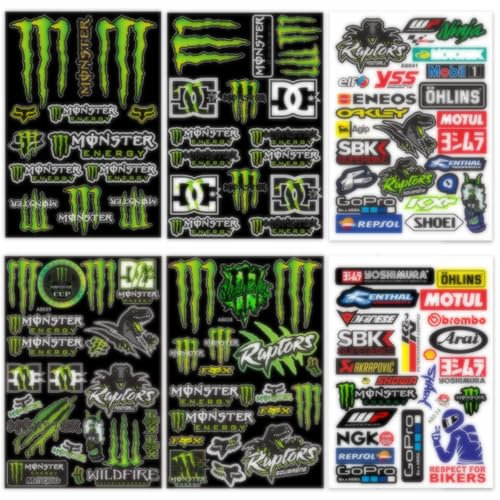 yolzhxe 6 Pezzi Adesivi Per Moto, Impermeabili Adesivi Casco Moto, Set di Stickers per Motociclette, Decorazione a Forma di Zampa Sticker per Motociclette, Skateboard, Auto e Bicicletta