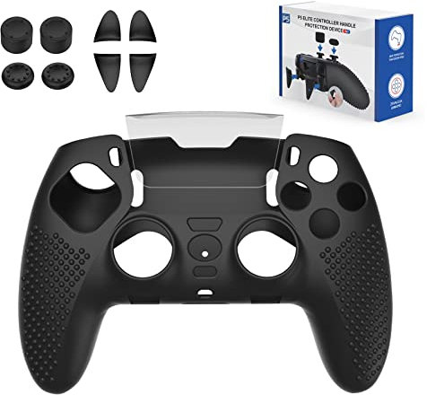 PS5 Controller Cover - Protective Case for PlayStation 5 with 4PCS Thumb Grip Caps & L2 R2 Trigger Extender (PS5)