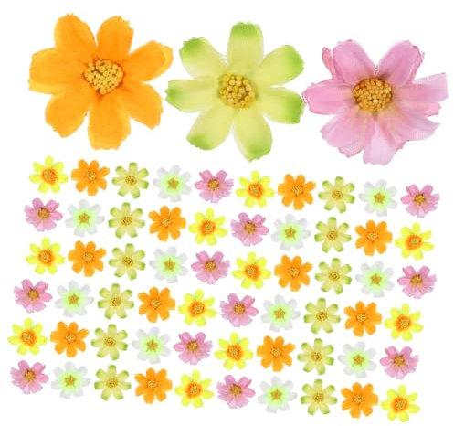 HOMSFOU 150 Stück Mini-Blumenköpfe zum Basteln DIY Blumendekoration kleine Kunstblumenköpfe kleine Blumenköpfe zum Basteln Blumenkranz selber Machen DIY zubehör Seidenblume