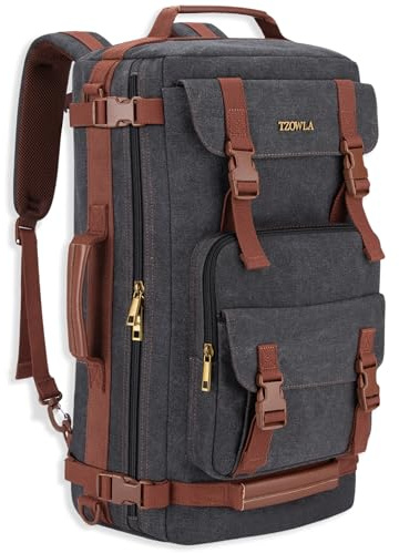 Tzowla Canvas Travel Backpack 3-in-1 Convertible Backpacks Duffel Bag Fit 17 Incn Laptop