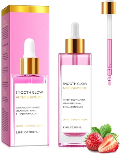 Strawberry After Shave Oil Damen 100ml, Rasieröl Mit Hyaluronsäure & Vitamin E, After Shave Damen Körperpflege Gegen Eingewachsene Haare, Rasieröl Feuchtigkeitscreme fur Face, Legs, Bikini Line