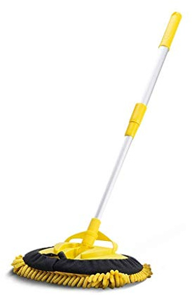 Rotary Mop， Microfibre Outdoor Mop, Washing Brush for Office Cleaning, Household Cleaning, Window Cleaning, Yellow