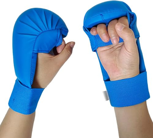 Uqezagpa – Gants de karaté de protection avec rembourrage en mousse souple, plusieurs tailles, design à prise facile – Équipement de sparring pour jeunes – Gants pour sports de combat