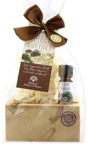 Zirbenholz Duftblock, mit Zirbenöl 10ml und Zirbenspäne 15g