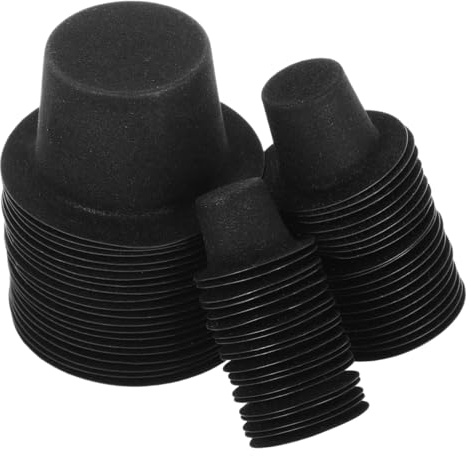 Angoily Schwarze Mini Zylinder, 60 Stück Hüte zum Basteln und Dekorieren | Drei Größen mit 3 cm, 4 cm und 6,5 cm für Schneemänner, Puppen, Figuren, Weihnachtsbasteln und kreative DIY-Deko