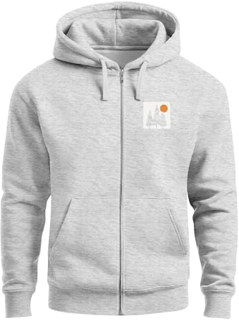 Neverless® Herren Sweatjacke mit Kapuze Print Bäume Logo Sweatshirt Zipjacke Zip-Hoodie Männer Fashion Streetstyle