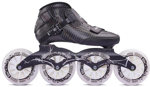 Pattini in linea da velocità professionali con scocca in fibra di carbonio, 3 ruote da 110 mm, telaio in alluminio, leggeri e veloci, progettati per gare e lunghe distanze