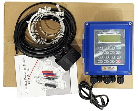 HFBTE High Temperature Ultrasonic Flow Meter Clamp-on Ultrasonic Flowmeter For Pipe Diameter DN25~100mm Liquid Temperature Range -30~160℃ With TS-2-HT Small High Temp Transducer