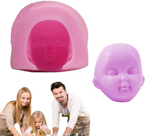 per argilla a forma di faccia di bambola, stampo in silicone per colata in