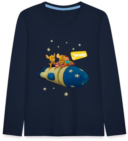 Spreadshirt JoNaLu Jo Naya Und Sibel Auf Rakete Kinder Premium Langarmshirt, 98/104 (2 Jahre), Navy