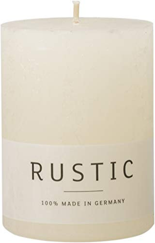 safe candle Rustic Kerze selbstverlöschend, 4 Stück, Höhe 8 cm/Ø 6 cm, 25 Std. Brenndauer (Wollweiß)