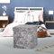 Foldable Crushed Velvet Sparkle 38x38cm Storage Box/Ottoman/Stool - Silver Grey
