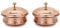 Zap Impex Set di 2, Set da tavola in rame Ciotola da portata indiano Serveware Handi Set, n.2 (15 cm)