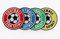 4er-Set Fussball Abzeichen 60 mm/Football Team Spirit/Aufbügler Aufnäher Applikation Bügelbild Sticker Iron on Patch für Team Dress Trikot Shorts T-Shirts/Fußball Mannschaft Spieler Verein Fan