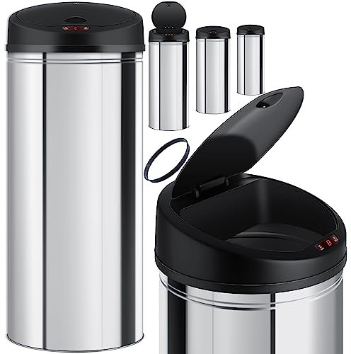KESSER® Sensor Mülleimer ✓ Automatik ✓ Abfalleimer ✓ Abfall | EDELSTAHL | Farbe: SILBER | Größe: 40 L