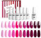 Vishine Gel Polish 12Pcs Soak Off UV LED Nail Art Manicure DIY Salon Set Pink Fuchsia Rose Purple Color Series with Matte Top Coat 8ml