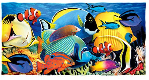 YISUMEI - Badetuch - Tropischer Fisch - 70 cm x 140 cm Strandtuch