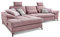Cavadore L-Form-Sofa Castiel mit Federkern / Große Eckcouch mit Sitztiefenverstellung, Kopfstützen und XL-Longchair / 312 x 114 x 173 / Webstoff, Flieder-Rosa
