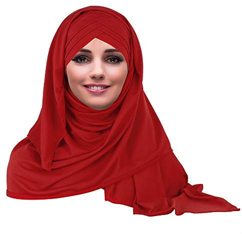 YOFASEN Slouchy Muslimischer Hut - Frauen Islamische Schals Schönes Hijab Beanie Mützen Schal Kopftuch, rot, One size