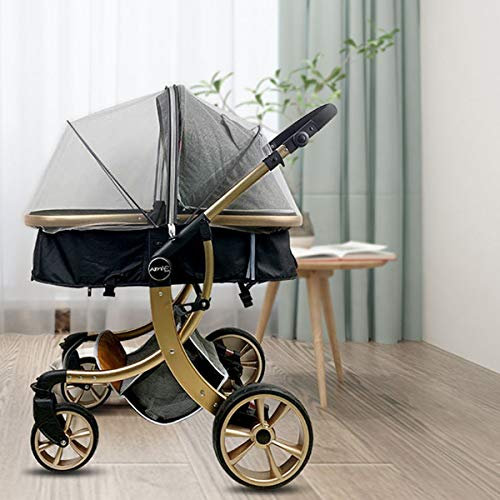 Mosquitera para Cochecito Bebe, Funda de red universal para cochecito de bebé con Cremallera, Lavable Durable Malla Fina, para capazo/silla de paseo/cuna de viaje (Negro)