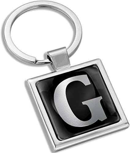 Biomar Labs® Metal A-Z Alphabet Personalized 3D Name Initials Keyring Key Ring Chain Stainless Steel Gift Box Men Women Keychain Bag Accessories Jewelry Handbag Silver Letter G KK 111