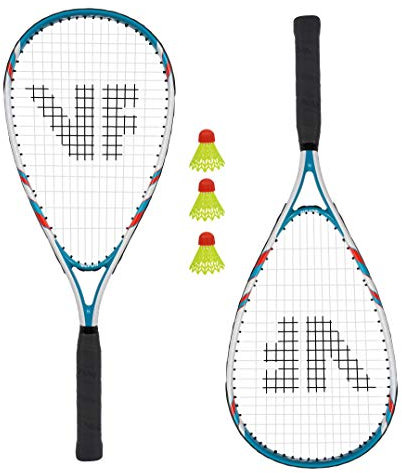 VICTOR Speed-Badminton 100 Set Premium - 2 Badmintonschläger, 3 Bälle und eine hochwertige Badmintontasche weiß