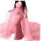 Yililay Robe de maternité Femmes en Dentelle à Manches Longues Photographie Robe Femmes Enceintes Mère Trailing Robe Rose 2XL