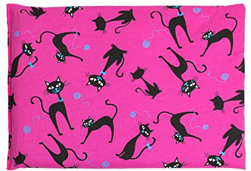 GIRAFFENLAND Dinkelkissen 30 x 20 cm, Katzen-pink. Als Wärmekissen & Kältekissen. Dinkel Körnerkissen für Mikrowelle und Backofen - 30x20cm