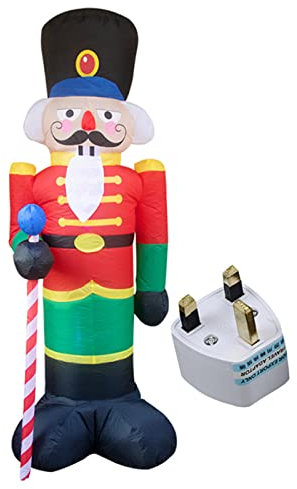 Sebasty 2.4m Inflatable Nutcracker Soldier Outdoors Christmas Decorations for Home Yard Garden Decor Merry Christmas New Year Gift Toys,UK