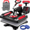 VEVOR Transferpresse 5 in 1 T-Shirt Druckmaschine 29 x 38cm Transferpresse 1000 W 50 HZ Textilpresse Druckmaschine mit 1,5 m Kabellänge für Übertragung von Mustern auf T-Shirts, Kappen Becher rot