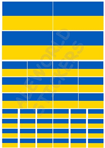 AWS 40 Aufkleber Ukraine wasserdichte Flagge für Auto Motorrad in 2 Formaten Vinyl Flag Ukraine Kiev Ukraine (Bogen A3)