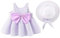 Routefuture Robe de Plage Bébé Fille été Robe Bambin sans Manches Imprimé à Pois Robe de Princesse Robe d'été Balançoire avec Chapeau de Paille Robe de Fête (Violet #1,0-6 Mois)