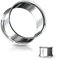 Double Flared Flesh Tunnel 2,5-25 mm aus 316L Chirurgenstahl FARBWAHL Ohrschmuck Piercing (5,0 mm, Silber)