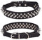 Hotlion Collar de perro con pinchos para gatos y cachorros de piel sintética ajustable con remaches para mascotas, color negro, talla XXS