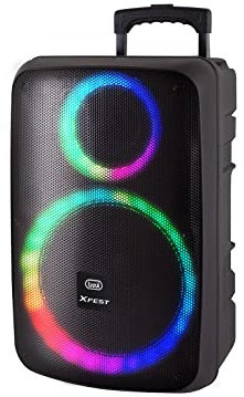 Trevi XFest XF 1250 KB Speaker Wireless Portatile 90W, Altoparlante con Microfono Dinamico Incluso, Ingressi USB, Micro SD, AUX-IN e 12V per Batteria Ausiliaria, Funzione TWS, Karaoke Party Speaker