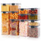 Vorratsdosen Set 12 Stück – Luftdichte Aufbewahrungsboxen für Lebensmittel, Küche & Tiernahrung | Kunststoff-Dosen mit Deckel für Mehl, Zucker, Reis, Nudeln, Snacks, Hundefutter & Katzenfutter